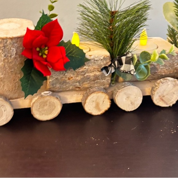 Handmade Log Truck Tea Light Candle Decor Decorate Different Seasons Holidays - Picture 13 of 15